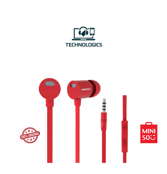 MINISO Red Metallic In-Ear Earphones